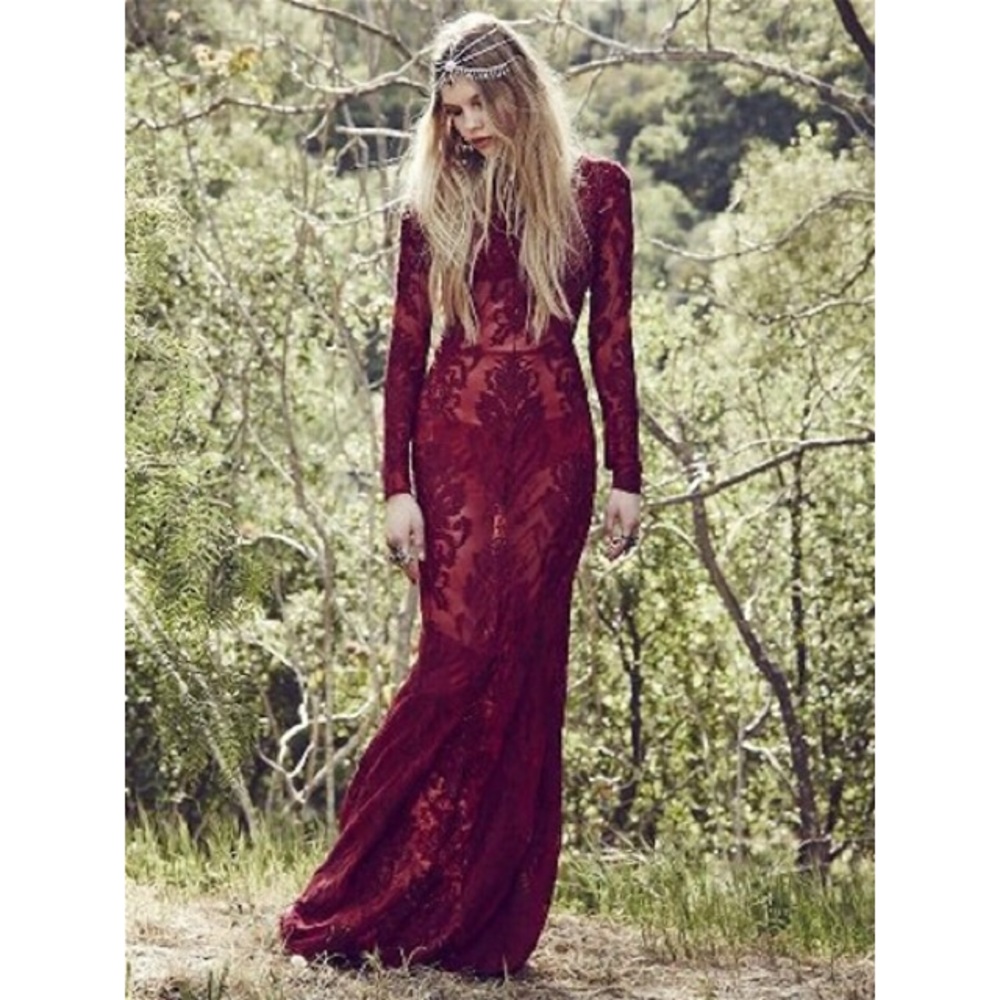 SOLD- For Love & Lemons Sangria Ethereal Maxi - S